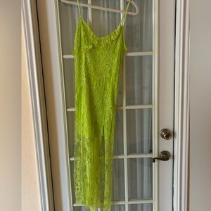 URBAN OUTFITTERS ‘Real Love’ Women’s Midi Dress 🍋‍🟩🍀🌴🥝 Lace Midi Dress